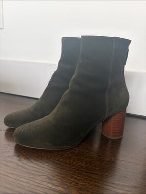 Sandro Paris Sasha Suede Block Heel Ankle Boots